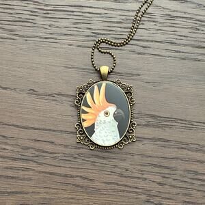 Large Oval Bird Resin Necklace